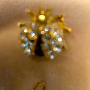 Gorgeous Gold Beetle WTH sparkling stones,  Very Beautiful